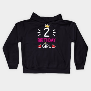 Kids 2nd Birthday Girl Crown Princess Kids Hoodie